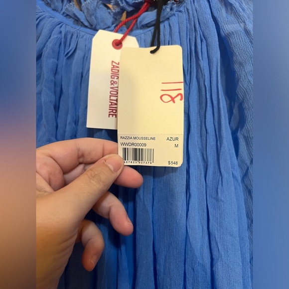 Zadig and Voltaire RAZZIA MOUSSELINE Azura size Medium - Picture 6 of 7